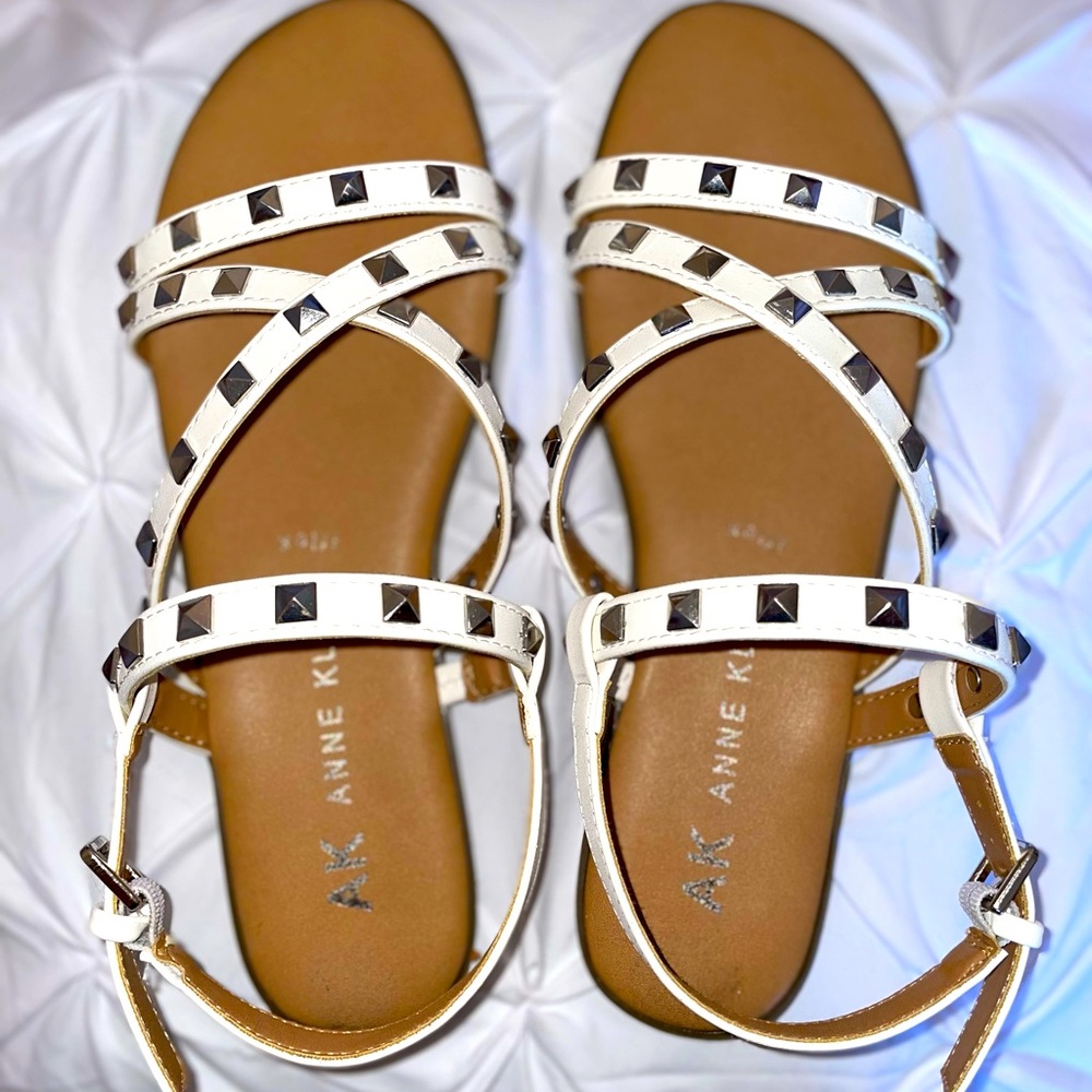 Strappy white sandals